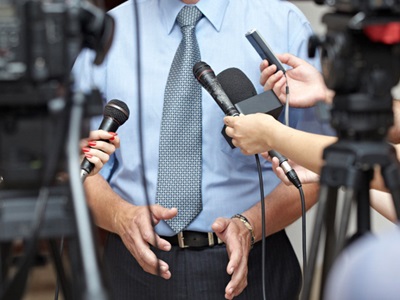 business meeting conference journalism microphones