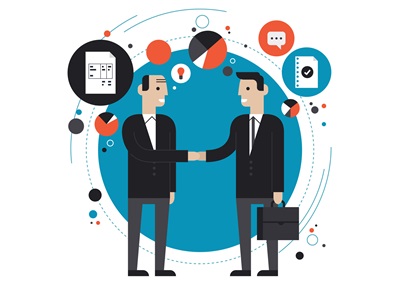 Business partnership flat illustration